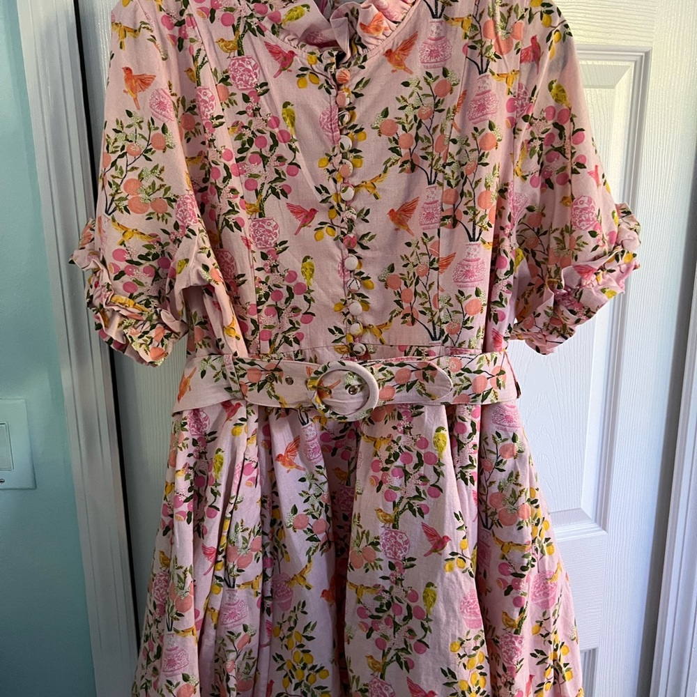 Elizabeth Wilson pink floral dress